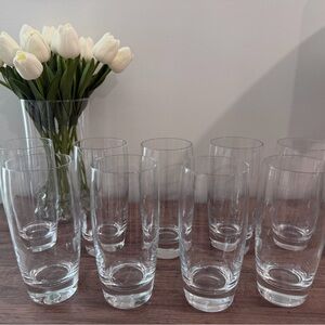 Elegant Clear 20oz Glass Tumbler Set of 9
